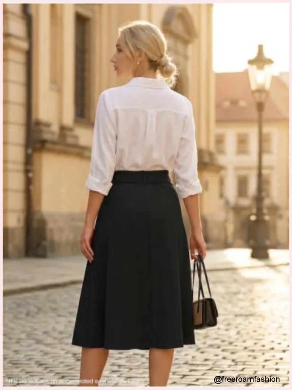 A-Line High Waist Midi Skirt with Pockets for Work Dressy Summer